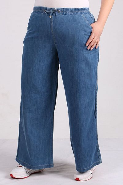 Eslina 29000 Large Size Wide Leg Jeans - Light Navy