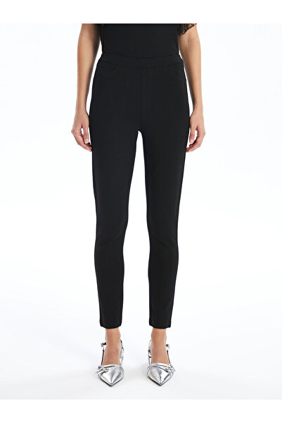 LC Waikiki Lcw Women's Elastic Waist Straight Leggings Trousers