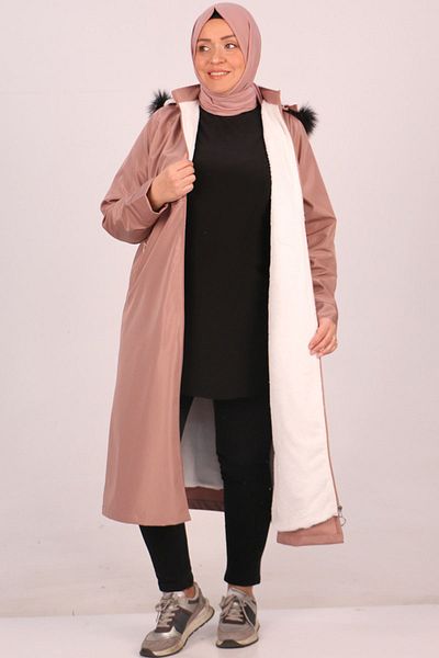 Eslina 33105 Plus Size Fur Bondit Cap-Dry Rose