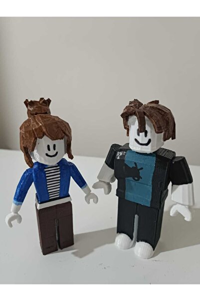 3DLAYERCRAFT 2 Adet Boy ve Girl Roblox Karakter Figürleri Bacon 12 cm