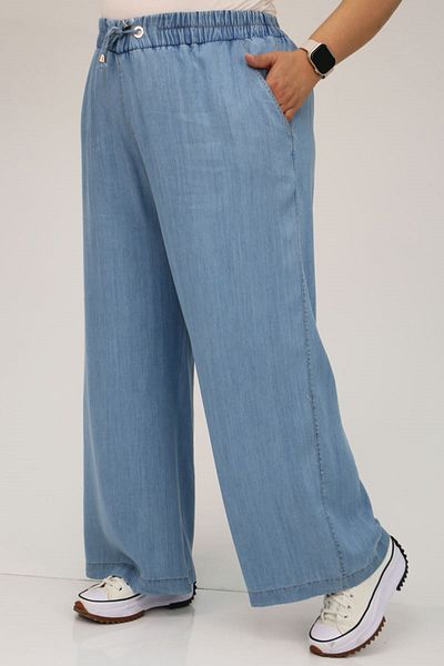 Eslina Ice Blue 29000 Blugi cu picioare largi de marime mare