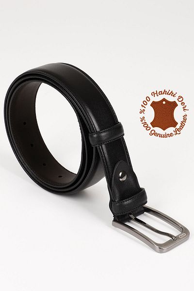 GÖNDERİ(R) BLACK Gön Genuine Leather Men's Belt 13451