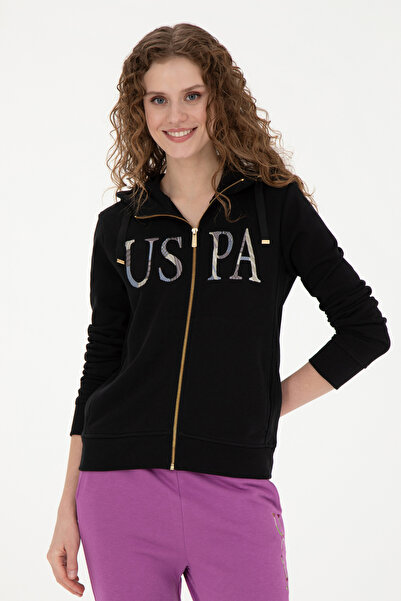 U.S. Polo Assn. Hanorac negru de bază pentru femei 50280032-VR046