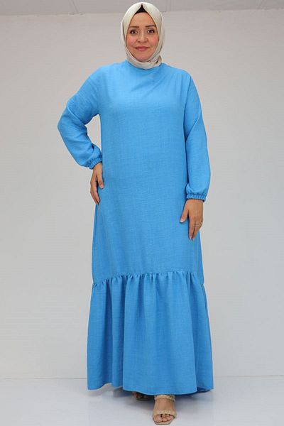 Eslina 42027 Rochie de in albastru marime mare - Fusta adunata