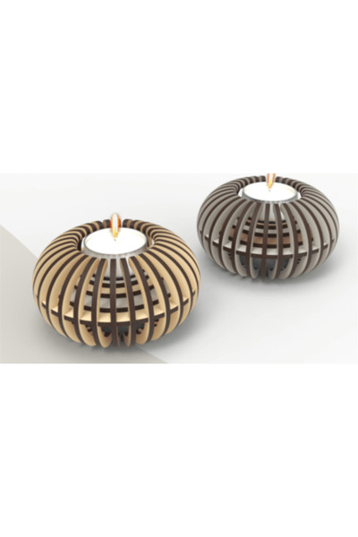 Handworks Ahşap Dekoratif Mumluk