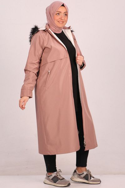 Eslina 33105 Plus Size Fur Bondit Cap-Dry Rose