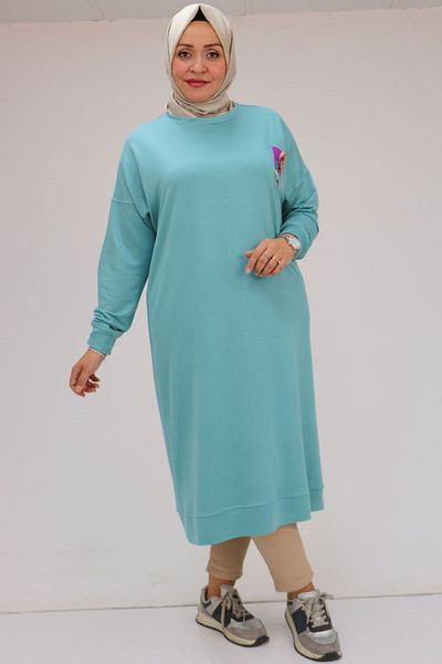 Eslina 38139 Plus Size Crest Crystal Two Thread Tunic - Nefti