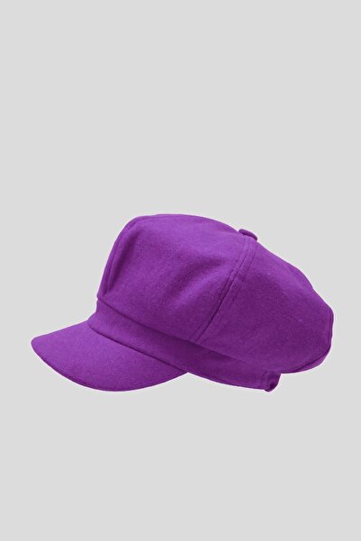 Külah Kadın Yünlü Vintage Kasket Retro Kışlık Şapka