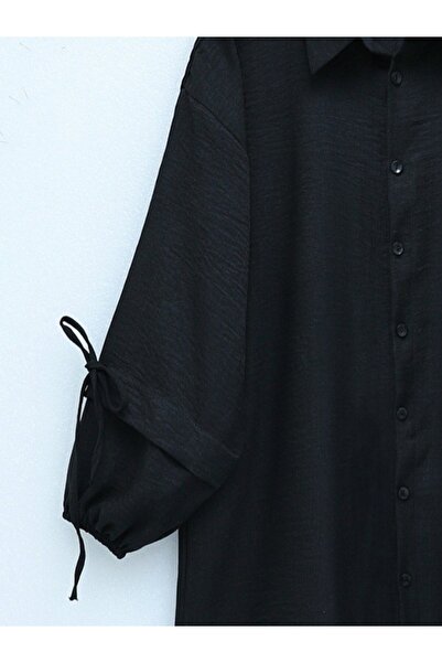 Modamorfo Double Set with Elastic Sleeves and Lacing Detail - Black