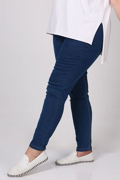 Eslina 9184-1 Plus Size Skinny Jeans με ελαστική μέση - Μπλε