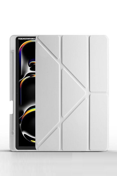 TEKNETSTORE Ipad Pro 13 Inç M4 / M5 2024 /2025 Kılıf Kalem Bölmeli Stadlı Uyk...