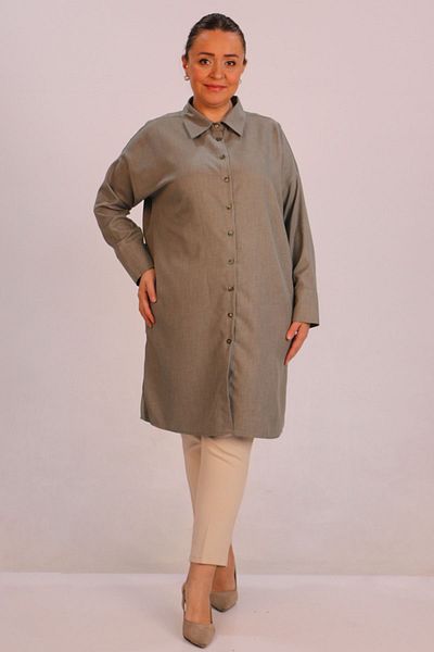 Eslina 48026 Large Size Woven Fabric Shirt - Nefti
