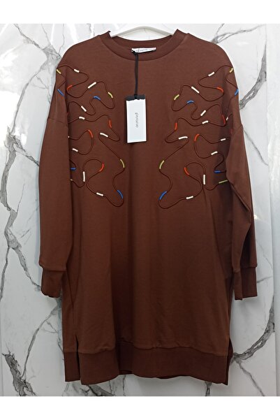 Puane Tunica maro cu 2 fire, colorată, cu model 10567