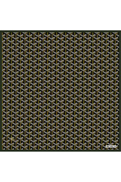 19V69 ITALIA Geometrik Desen Black Seri Twill Eşarp Askısı Ve Hediyelik Seti ...