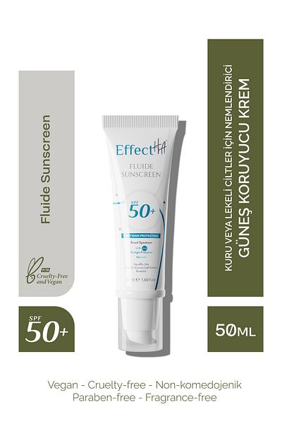 EffectHA Fluide Sunscreen - Dry, or Stained, Moisturizing Sunscreen Cream Spf50
