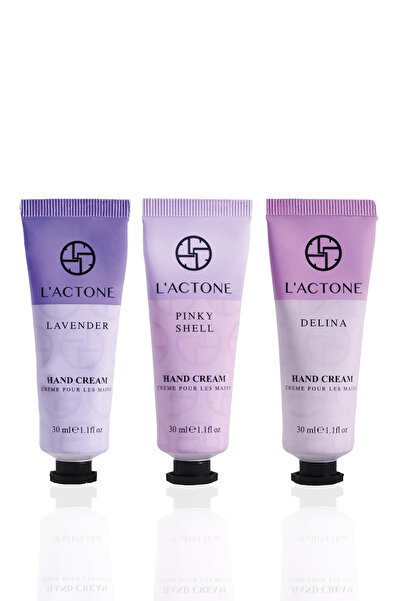 L'ACTONE Üçlü Aromaterapi El Kremi 3’lü Set 30 ml / El Kremi - 1 Adet Oje Hediyeli