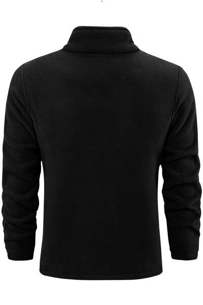 GHASSY CO. Ghassy Co. Erkek Ultra Isı Peluş Astarlı Cepli Tam Fermuarlı Polar Ceket