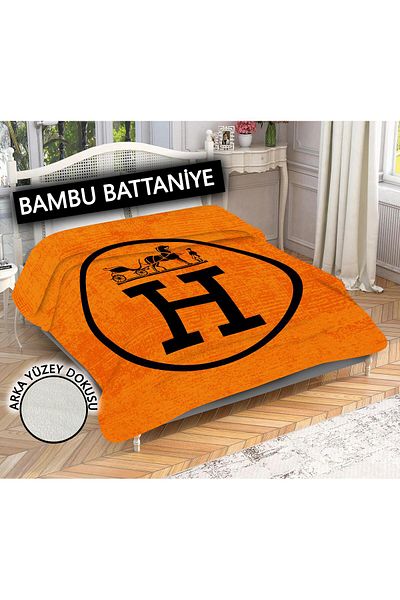 Doruklar Home Collection 100% Bamboo Fabric Decorative Modern Patterned Blanket