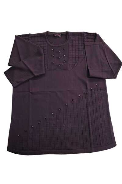 Sel Giyim YENİ SEZON TAŞ DETAYLI TRİKO ANNE KAZAK \ ANNE BLUZ