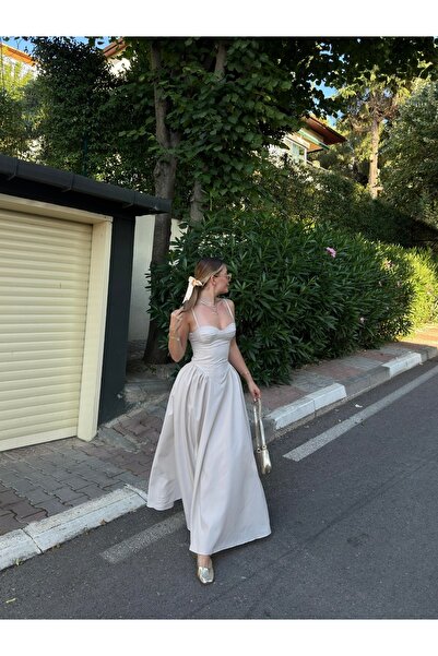 HW Hills Woman Rochie de damă Glop cu bretele de culoare piatră - Long Bridge