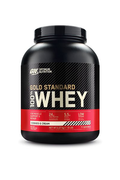Optimum Nutrition 100% Whey Gold Standard Cookie and Cream Flavored 2.27kg 71 Serve High Protein Powder