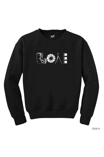 WAKHA Φωτογράφος Φωτογράφος Love Black Sweatshirt