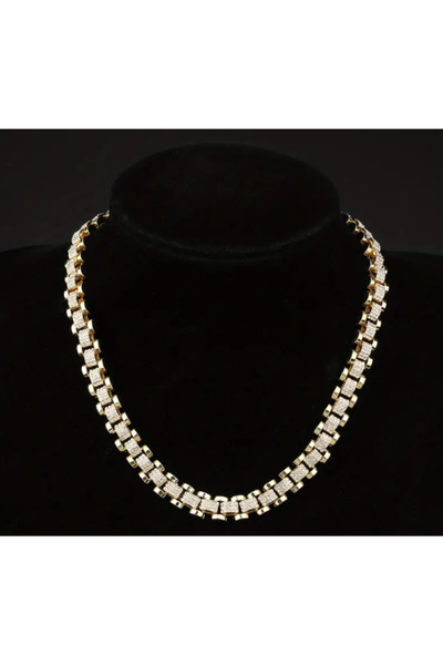 SE Jewellery Gold Renk Taşlı Klasik Kordon Model Kolye