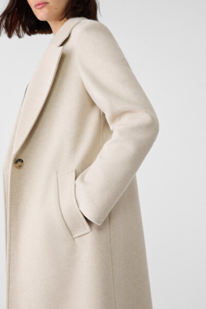 Stradivarius Soft-touch button-up midi coat