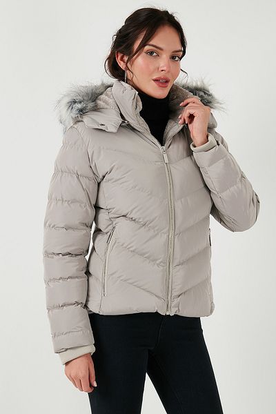 Lela Παλτό Regular Fit Puffer με αποσπώμενη κουκούλα και φερμουάρ - ΠΑΛΤΟ με τσέπες 497DİNA