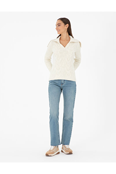 Pierre Cardin Ecru Ex. Slim Fit Shawl Collar Sweater 50290549-Vr019