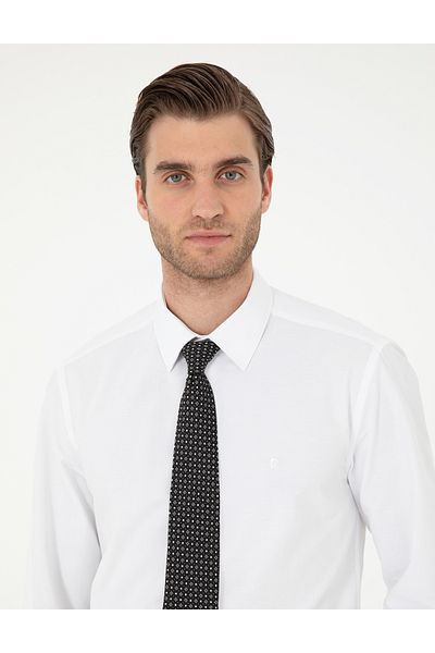 Pierre Cardin Λευκό Slim Fit Μακρυμάνικο Πουκάμισο Basic 50297903-VR013