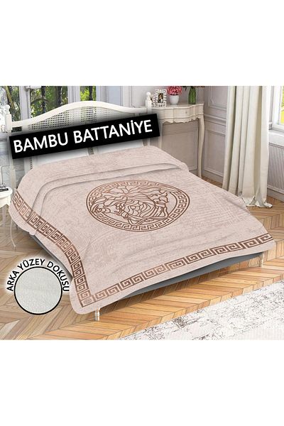 Doruklar Home Collection 100% Bamboo Fabric Decorative Modern Patterned Blanket