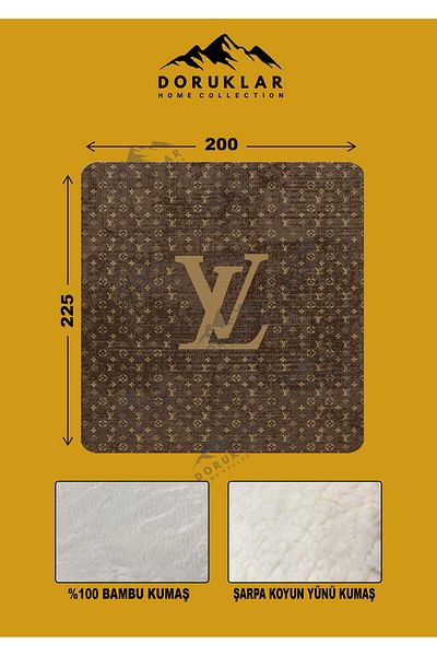 Doruklar Home Collection 100% Bamboo Fabric Decorative Modern Patterned Blanket