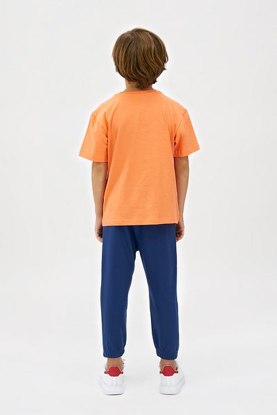 Panço Lachsfarbenes T-Shirt mit Reißverschluss für Jungen