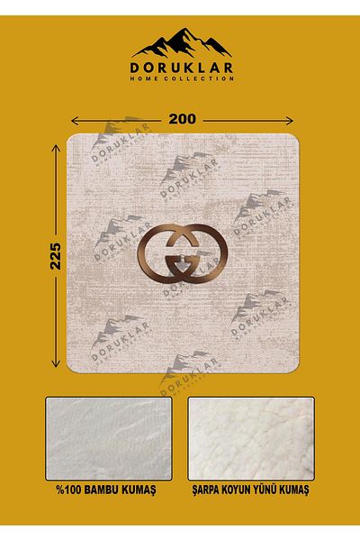 Doruklar Home Collection 100% Bamboo Fabric Decorative Modern Patterned Blanket