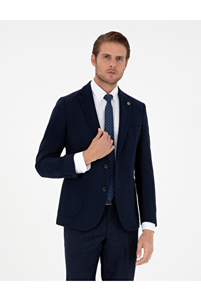 Pierre Cardin خليط صوف أزرق داكن Ex. سترة ضيقة 50291930-VR033