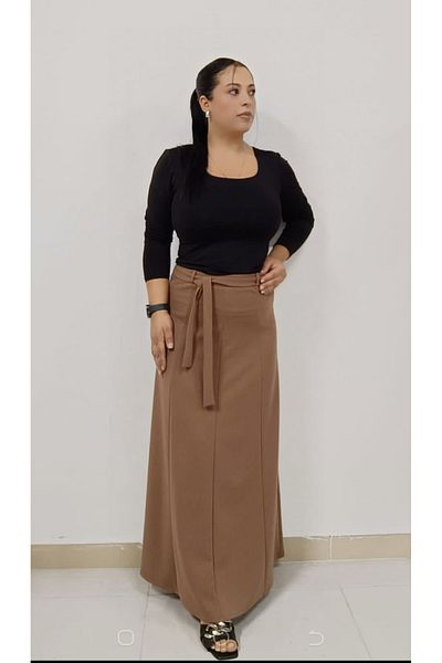 AKŞEN GİYİM ΜΕΓΑΛΟ ΜΕΓΕΘΟΣ ENINE Lycra SCUBA CREPE ΥΦΑΣΜΑΤΙΚΗ ΦΟΥΣΤΑ 8 ΤΕΜΑΧΙΩΝ ΜΕ ΖΩΝΗ ΜΕ ΖΩΝΗ