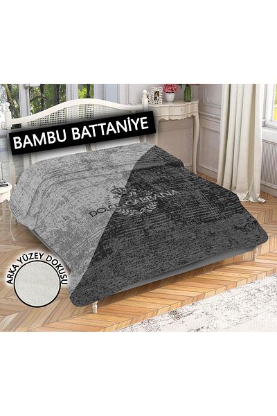 Doruklar Home Collection 100% Bamboo Fabric Decorative Modern Patterned Blanket