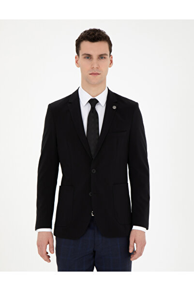 Pierre Cardin سترة بليزر سوداء قابلة للتمدد 50287775-VR046