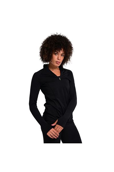 Sportive سويت شيرت نسائي أسود للجري من Almeria Midlayer 24KK004-SYH