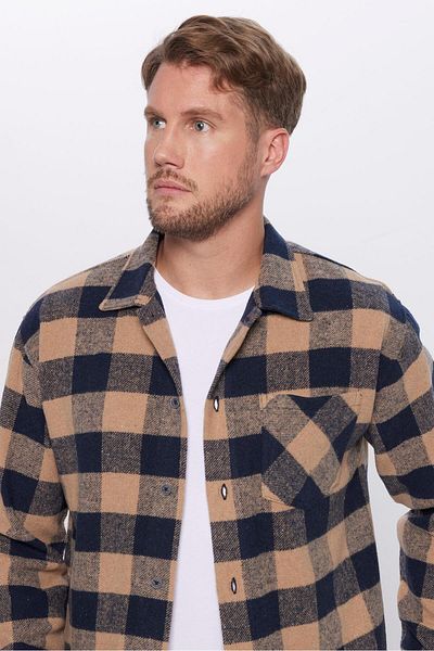 Tudors Χειμερινό πουκάμισο Unisex Relax Fit Relaxed Cut Ξυλοκόπος γιακάς με μονή τσέπη