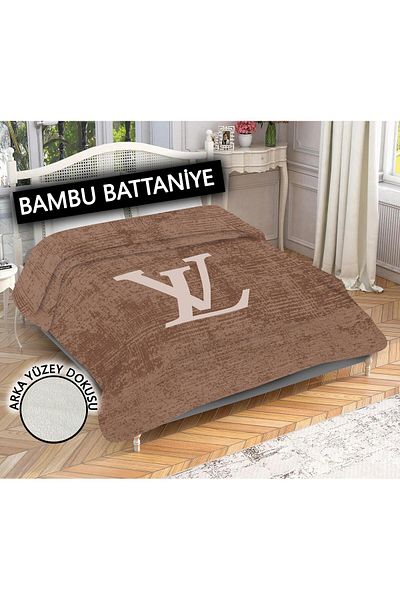 Doruklar Home Collection 100% Bamboo Fabric Decorative Modern Patterned Blanket