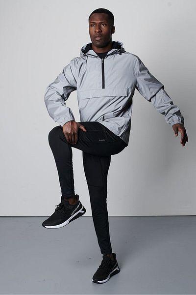 Tchibo Men Plain Windbreaker Jacket, Grey