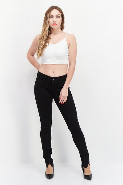 Replay Women Skinny Fit Stretchable Plain Denim Jeans, Black