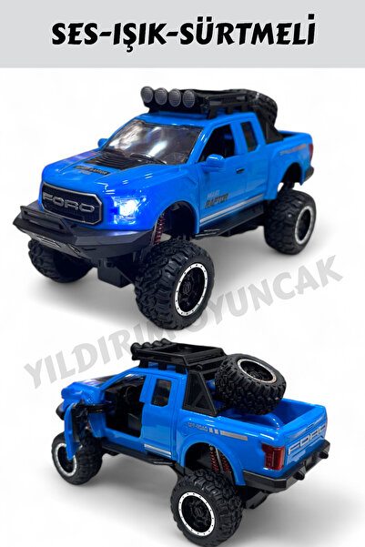 YILDIRIM OYUNCAK Sürtmeli Sesli Işıklı Müzikli Off-Road Lüks Araba 18 cm - Açılabilir Kapılar Off Road Araba