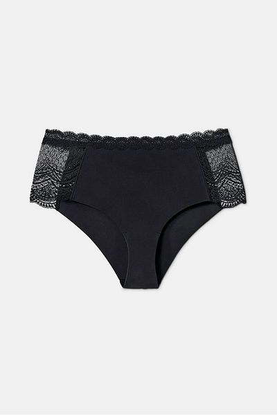 Tchibo Women High Waist Ultra Flat Leg Cuts Panty, Black