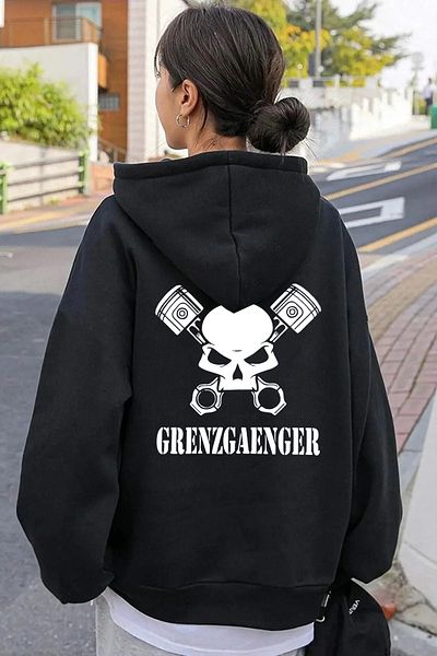 yueswear Ζακέτα Unisex 2ip πλεκτό ύφασμα Grenzgaenger με στάμπα