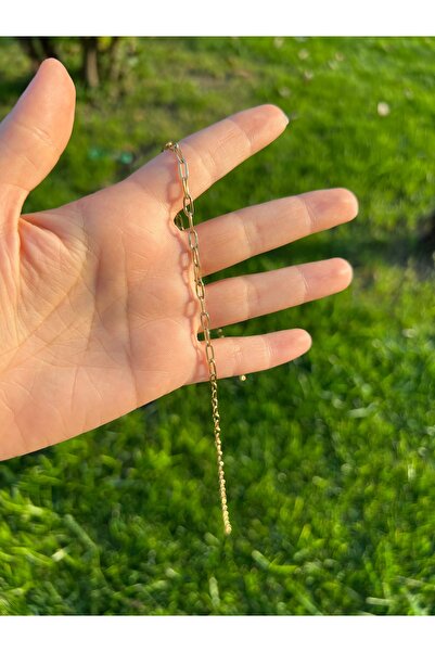 RENGARENG قلادة من سلسلة الفولاذ بحلقات متقطعة 45 سم هدية للحبيب أو الصديق