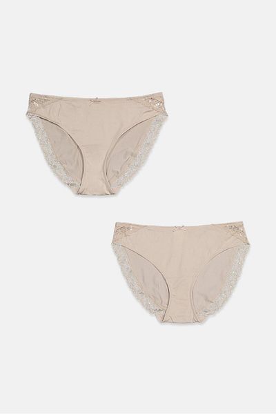 Tchibo Women 2 Piece Jazz Cut Panties, Beige