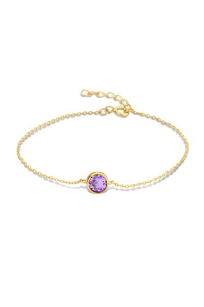 Violet Hamden Venus 925 Sterling Silbernes Vergoldetes Armband mit Geburtsstein VH320010 (JAN-DEC)